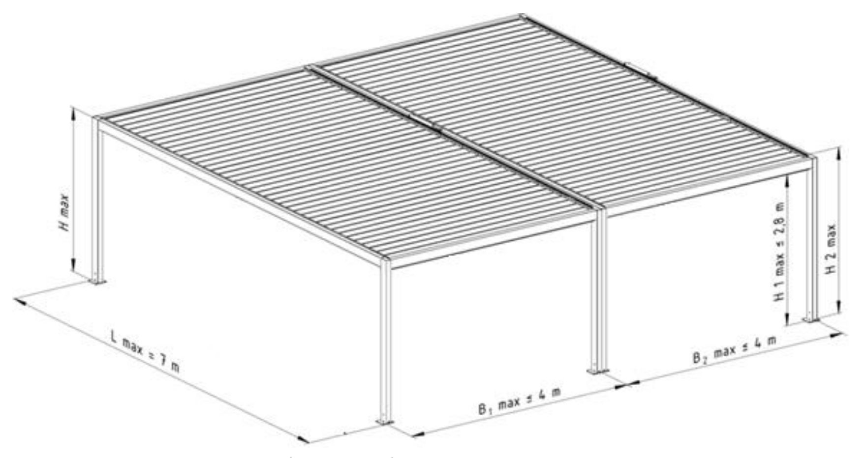 Pergola SB400 samostoječa večmodulna
