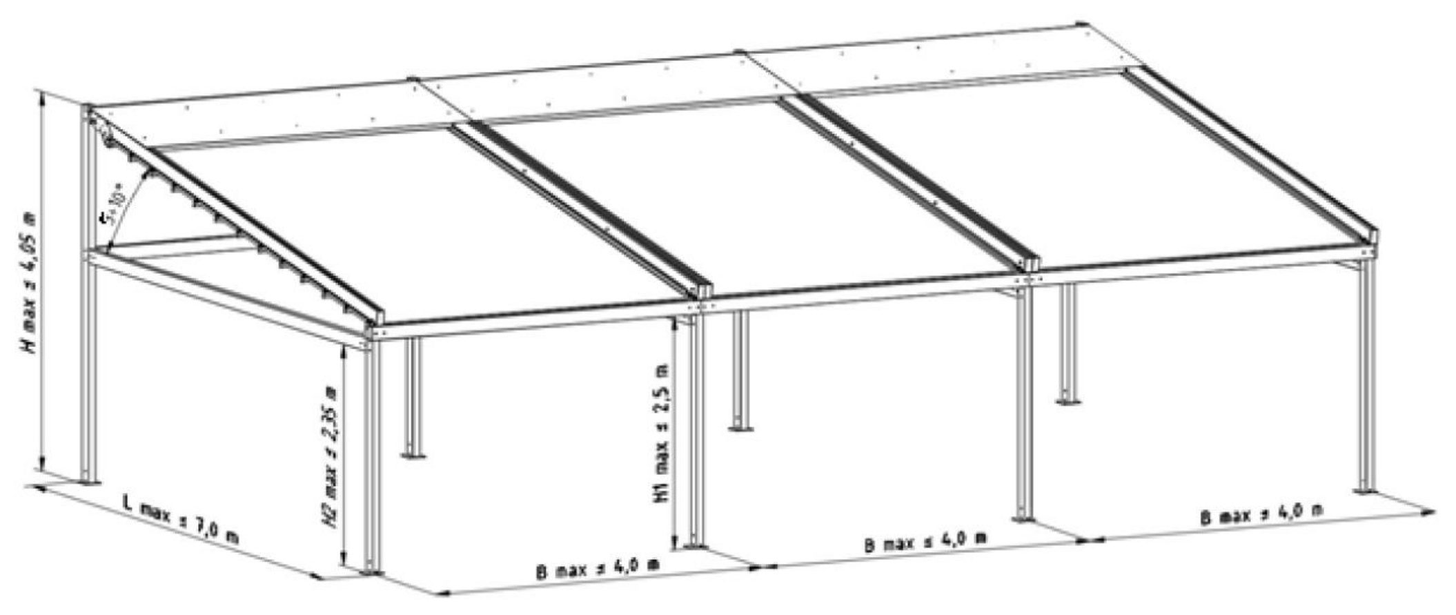 Pergola SOLID prostostoječa večmodulna