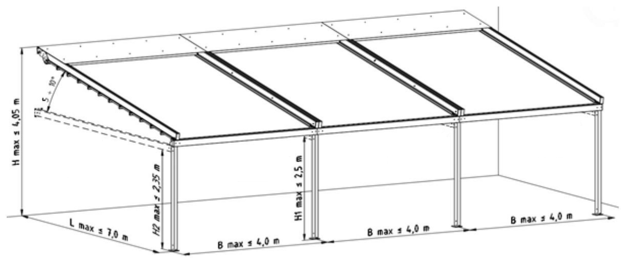 Pergola SOLID stenska večmodulna