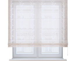 Rimske zavese za dnevno sobo za zalivsko okno