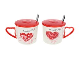Set skodelic Beautiful Love s pokrovom 350 ml