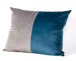 Poduszka Patchwork kwadratowa sivo modra
