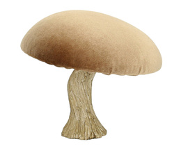 Dekoracja Velvet Mushroom 17 cm karamela
