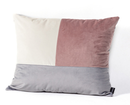 Poduszka Patchwork kwadratowa roza sivo bela