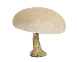 Dekoracja Velvet Mushroom 12 cm bež