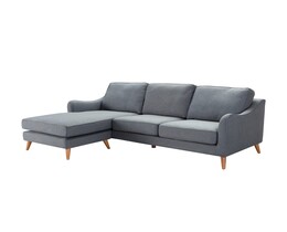 Kotna sedežna garnitura Venuste jeans modra/rjava