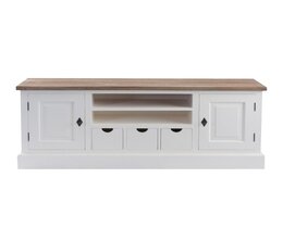 TV omarica Brighton 150x40x65cm bela in naravna