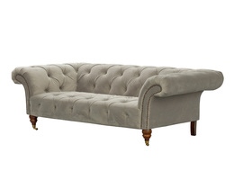 Dvosed Chesterfield Glamour Velvet svetlo siv