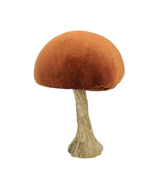 Dekoracja Velvet Mushroom 10 cm orange