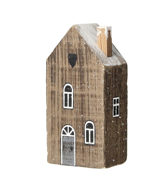 Dekoracja Snow House 12cm dark brown